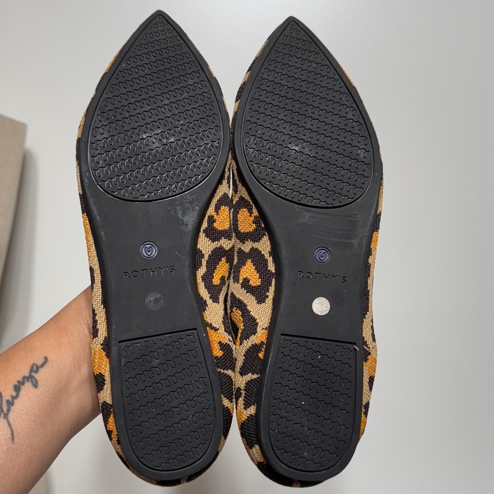 Rothy’s The Point Big Cat Leopard Print Flats - Picture 16 of 17